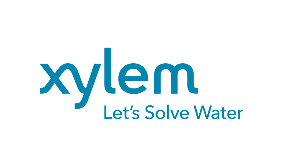Blue Xylem logo with the tagline Let's Solve Water written below in smaller blue text on a white background.
