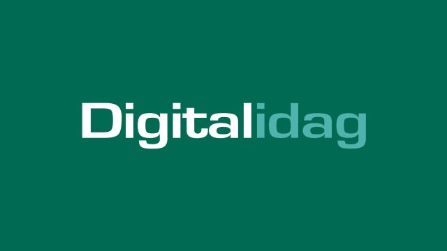 White and light grey text on a green background reads “Digitalidag,” with “Digital” in bold white and “idag” in lighter grey.