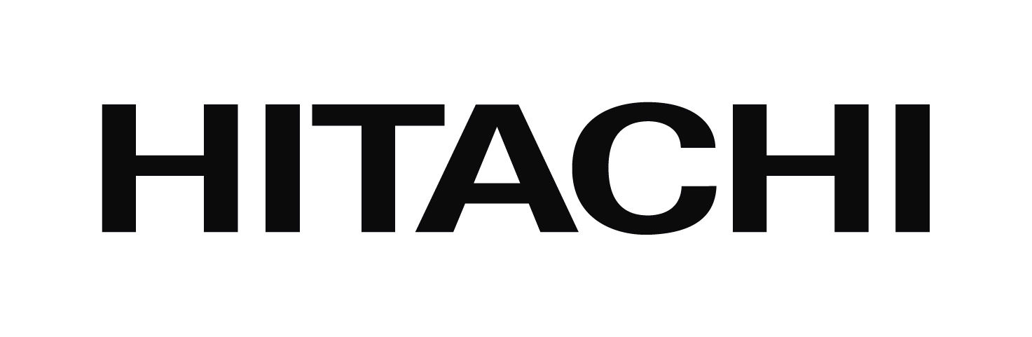 Black, bold uppercase letters spelling HITACHI on a white background.