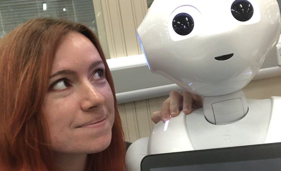 Picture of Katie Winkle with robot